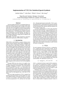 Implementation of VTLN for Statistical Speech Synthesis