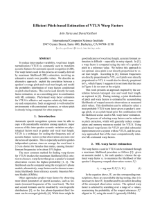 Efficient Pitch-based Estimation of VTLN Warp Factors