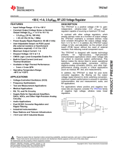 +36-V, +1-A, 3.5-μVRMS, RF LDO Voltage Regulator