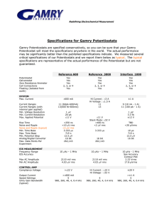 Specifications for Gamry Potentiostats