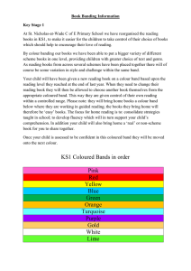 KS1 Coloured Bands in order Pink Red Yellow Blue Green Orange