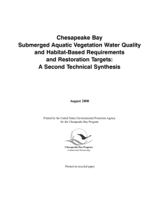 Chesapeake Bay Submerged Aquatic Vegetation Water Quality and