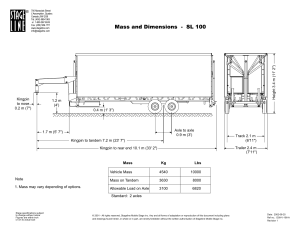 1. Mass may vary depending of options. Mass Kg Allowable Load on