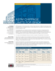 ASTM CHIppAgE lIMITS FOr BrICk - The International Masonry