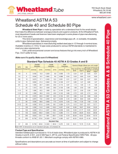 Wheatland ASTM A 53 Schedule 40 and Schedule 80 Pipe