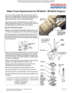 Water Pump Replacement for BF25A/D • BF30A/D Engines