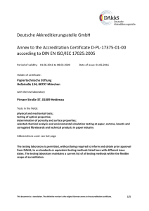 Deutsche Akkreditierungsstelle GmbH Annex to the