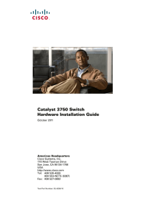 Catalyst 3750 Switch Hardware Installation Guide
