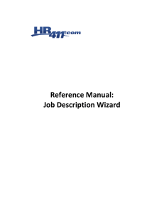 Reference Manual: Job Description Wizard