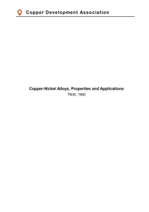 Copper-Nickel Alloys, Properties and Applications