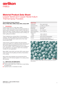 Material Product Data Sheet Copper Nickel and Copper