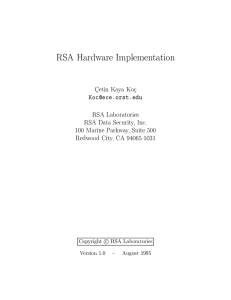 RSA Hardware Implementation