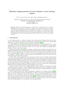 Hardware implementation of secure Shamir`s secret sharing scheme