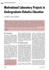 Motivational Laboratory Projects in Undergraduate Robotics