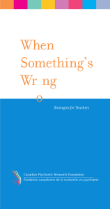 When Something`s Wrong: Strategies for Teachers