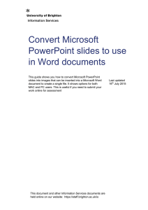 Convert Microsoft PowerPoint slides to use in Word documents