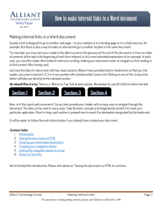How to make internal links in a Word document