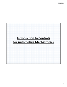 Introduction to Controls for Automotive Mechatronics