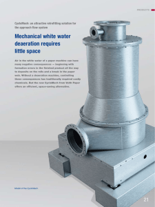 Mechanical white water deaeration requires little space