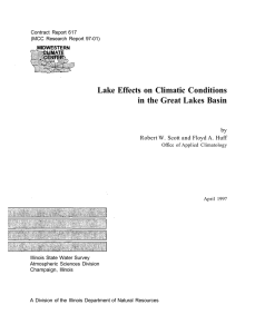 Lake effects on climatic conditions in the Great Lakes Basin