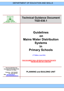 Guidelines on Mains Water Distribution Systems in Primary Schools