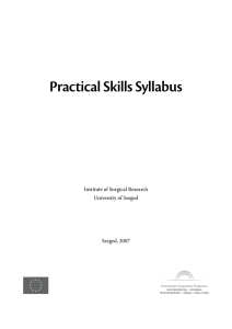 Practical Skills Syllabus