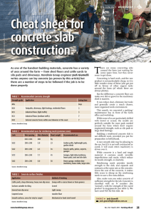 Cheat sheet for concrete slab construction