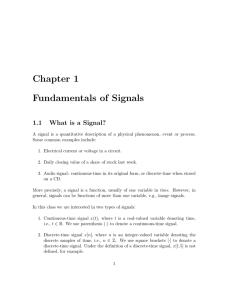 Chapter 1 Fundamentals of Signals