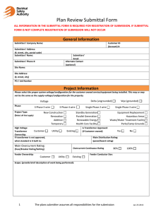 Plan Review Submittal Form - Electrical Safety Authority