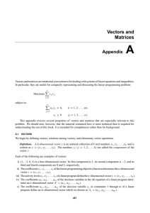 Vectors and Matrices