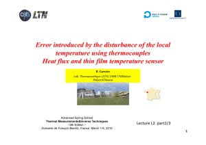 Error introduced by the disturbance of the local temperature using