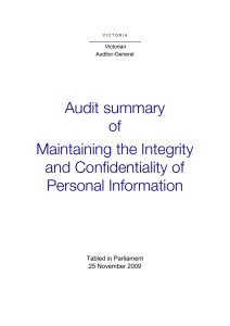 Maintaining the Integrity and Confidentiality of Personal Information