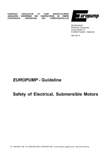 EUROPUMP - Guideline Safety of Electrical, Submersible Motors