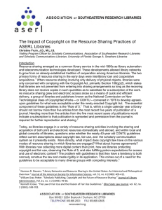 The Impact of Copyright on the Resource Sharing Practices of