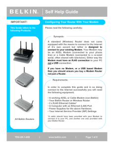 Configuring Your Router With Your ADSL Or Cable Modem