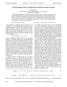 Front propagation into an unstable state of reaction