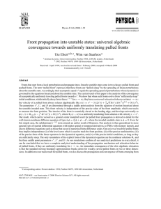 Front propagation into unstable states: universal - Instituut