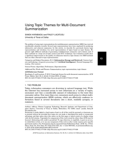 Using topic themes for multi-document summarization
