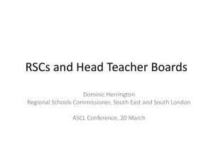 RSCs and Head Teacher Board