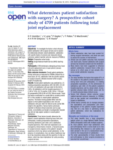 What determines patient satisfaction with surgery? A