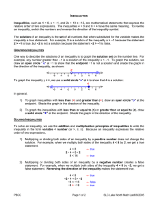 Inequalities - Palm Beach State College