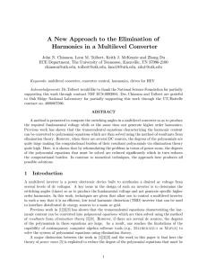 A New Approach to the Elimination of Harmonics in a Multilevel