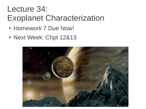 Lecture 34: Exoplanet Characterization