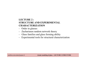LECTURE 2 : STRUCTURE AND EXPERIMENTAL