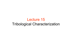 Lecture 15 Tribological Characterization