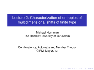 Lecture 2: Characterization of entropies of multidimensional shifts of