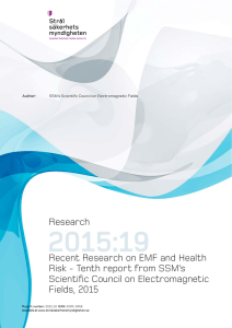 2015:19 Research Recent Research on EMF and Health Risk