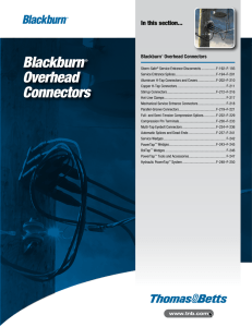 Blackburn Overhead Connectors Catalogue Blackburn Overhead