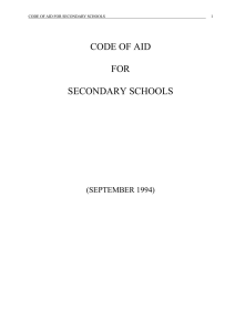 CODE OF AID FOR SECONDARY SCHOOLS