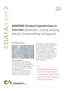 Avoiding Surface Imperfections in Concrete